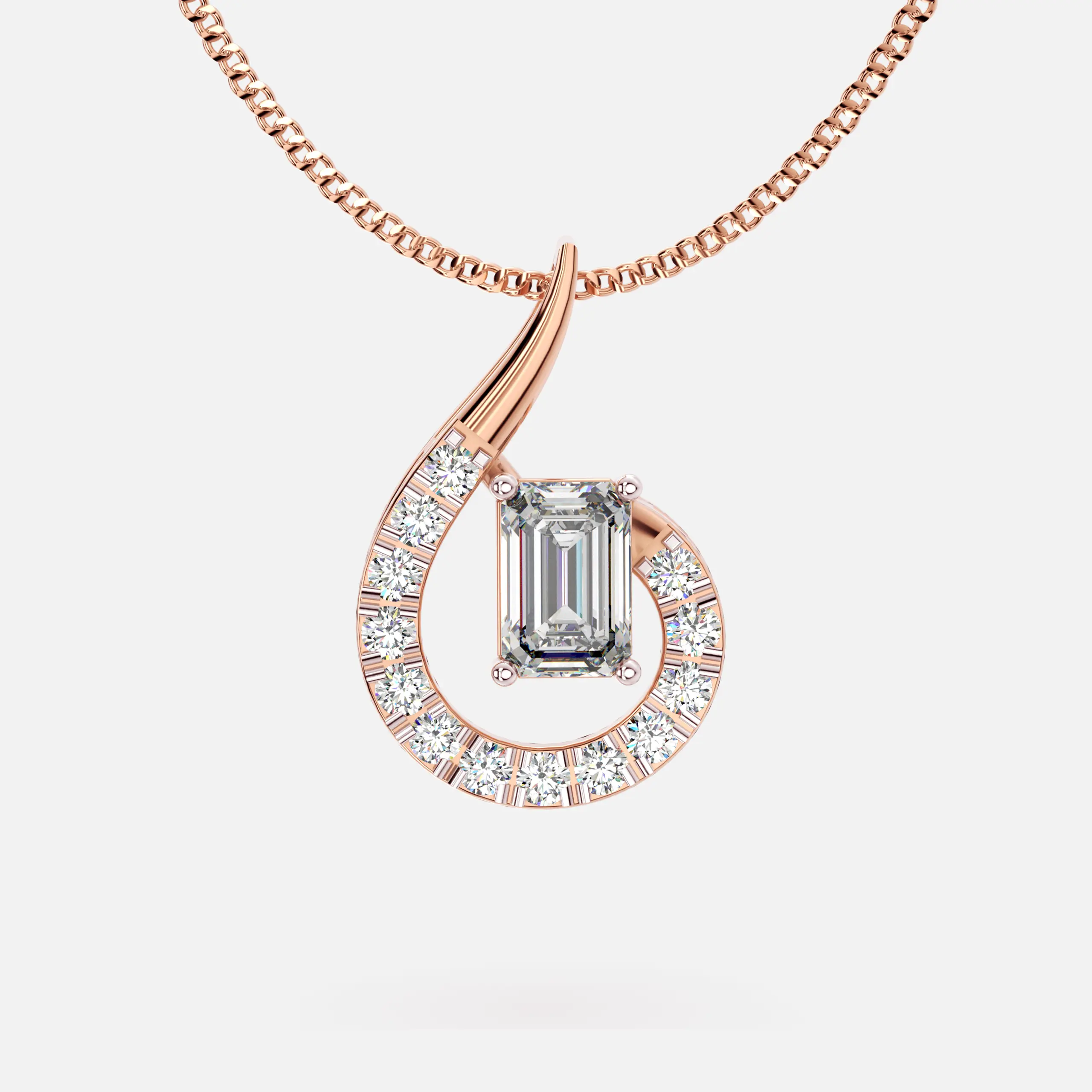 Emerald Swirl Diamond Pendant
