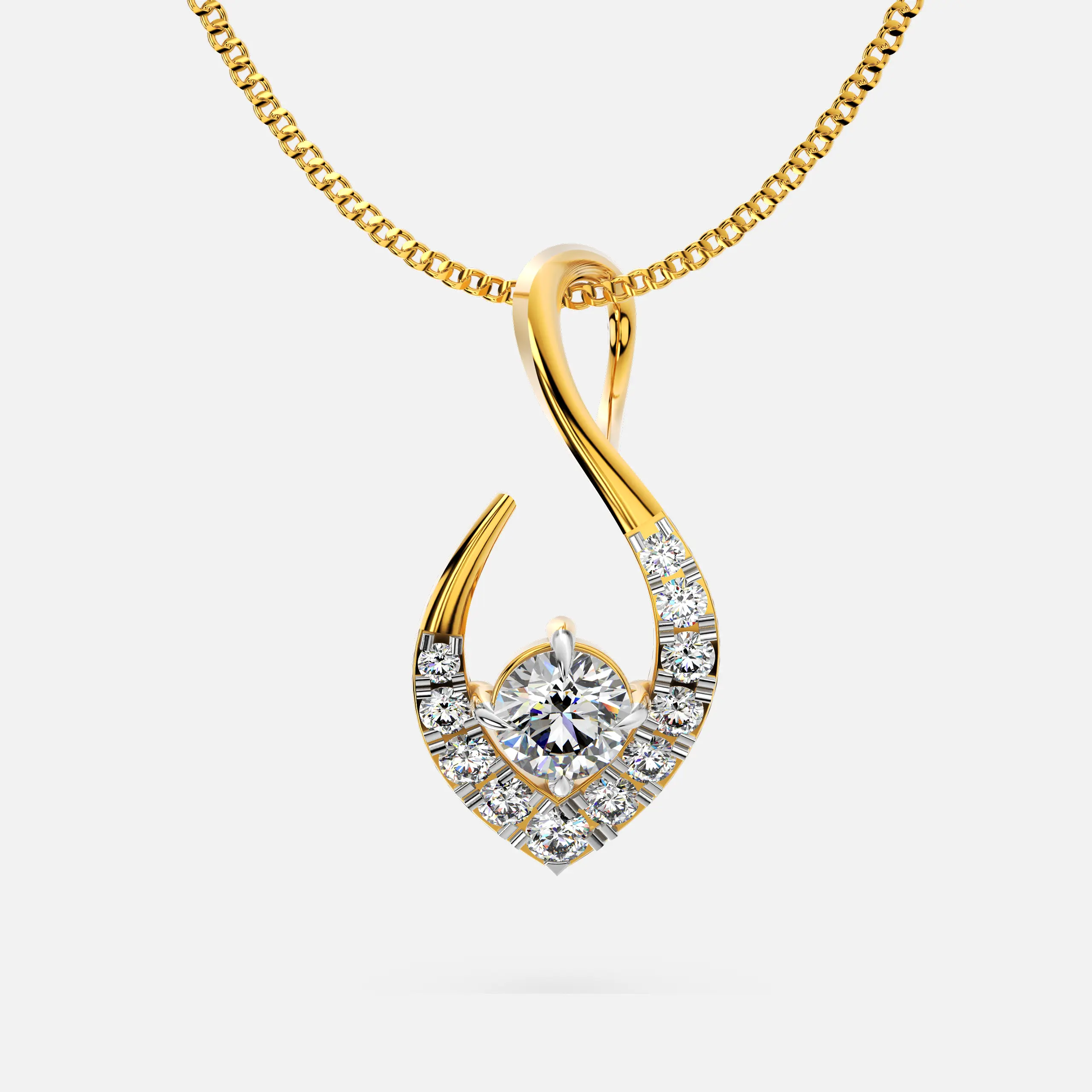 Flowing Diamond Pendant