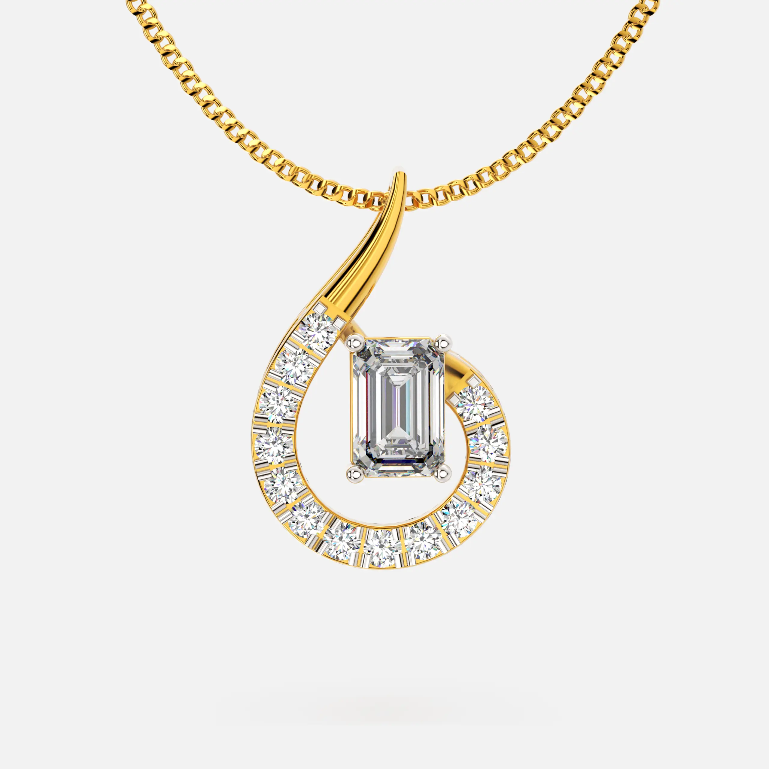 Emerald Swirl Diamond Pendant